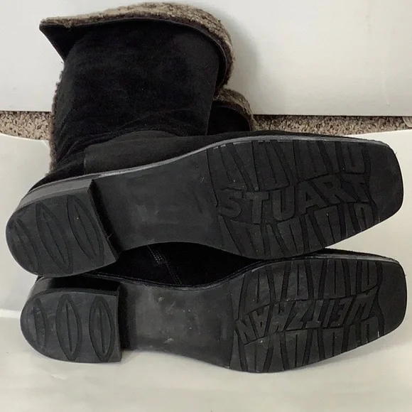 Stuart Weitzman black suede shearling boots. Size 7.5 - Picture 7 of 10